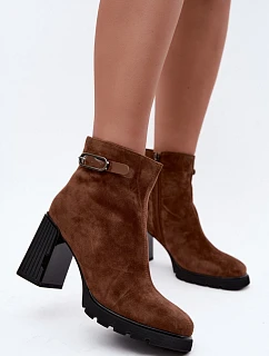 Zateplené čižmy z prírodného semišu Vinceza 91172 Camel