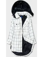 Dámska károvaná košeľová bunda vo farbe ecru (AG3-1813) Dámska károvaná košeľová bunda vo farbe ecru (AG3-1813)