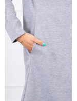 Dlhá pláštenka s kapucňou sivá