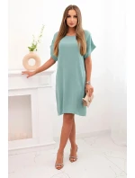 Šaty s vreckami tmavá mäta