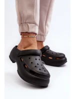 Piankowe Klapki Damskie Na Masywnej Podeszwie Czarne Danollia