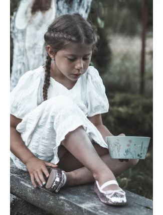 Balerinki Dziecięce Ozdobione Cekinami Różowe Weries