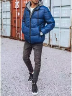 Pánska prešívaná zimná bunda modrá FashionStreet TX3827 Pánska prešívaná zimná bunda modrá FashionStreet TX3827