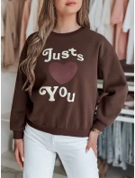 Dámska mikina s potlačou JUST LOVE YOU hnedá FashionStreet BY1477 Dámska mikina s potlačou JUST LOVE YOU hnedá FashionStreet BY1477