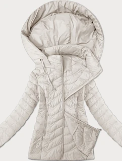 Dámska prešívaná bunda s kapucňou J Style ecru (16M9238-280)