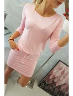 Viskózové šaty s viazaním v páse, púdrovo ružové Viskózové šaty s viazaním v páse, púdrovo ružové