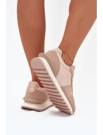 Skórzane Sneakersy Damskie Big Star OO274521 HI-POLY SYSTEM Nude
