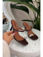 Dámské lodičky na jehle s ozdobným detailem Čokoládové Lorissa