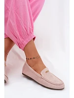 Dámske mokasíny s malým zlatým detailom Dirty pink Sarivelle