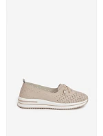 Dámske kožené poltopánky LR61-7044 beige - S.Barski Dámske kožené poltopánky LR61-7044 beige - S.Barski