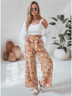 Dámske nohavice zo širokej látky TROPICAL SUN camel FashionStreet UY2633 Dámske nohavice zo širokej látky TROPICAL SUN camel FashionStreet UY2633