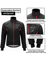 Rockbros zimná cyklistická bunda, čierna, 2XL Rockbros zimná cyklistická bunda, čierna, 2XL