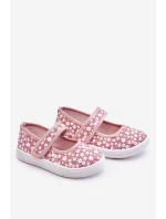 Dziecięce Baleriny Na Rzep W Print Różowe Selah