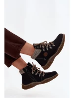 Ocieplane Botki Trapery Damskie Czarne Zenaya Ocieplane Botki Trapery Damskie Czarne Zenaya