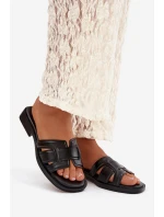 Dámske papuče na nízkom podpätku 78-192A Black - Stephan Paris