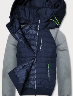 Pánska športová bunda tmavomodro-sivá (8M903-215)