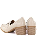 Dámske lordy na podpätku béžové M.Daszynski MR2201D-3A