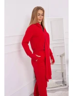 Súprava mikín s dlhšími stranami červená