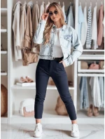 Dámske bavlnené nohavice slim fit s opaskom TAIRONIK navy blue FashionStreet UY2542 Dámske bavlnené nohavice slim fit s opaskom TAIRONIK navy blue FashionStreet UY2542