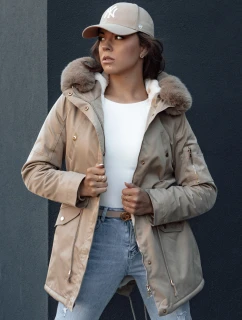 Dámska zimná bunda s kožušinou ERISS béžová FashionStreet TY4532