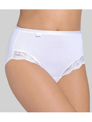 Sloggi Romance - Maxi nohavičky z bavlny Supima® s čipkovaným lemom Sloggi