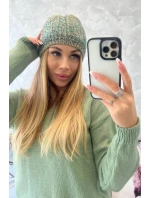 Fleecová čiapka Melisa K241 tyrkysová+zelená