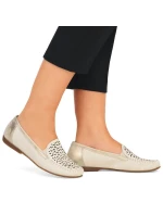 Pohodlné kožené poltopánky Rieker W RKR658 beige