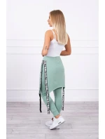 Nohavice/oblek s nápisom selfie tmavo mätový