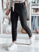 Dámske textilné nohavice s opaskom ROSSALI black FashionStreet UY2595