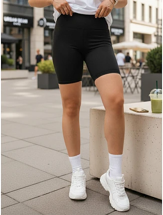 Dámske cyklistické šortky s vysokým pásom čierne FashionStreet SY0573