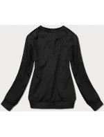 Tenká čierna dámska tepláková mikina so sťahovacími lemami (WB11002-3) Tenká čierna dámska tepláková mikina so sťahovacími lemami (WB11002-3)