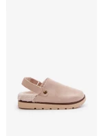 Dámske papuče na platforme zateplené kožušinou typu Lamb Beige Sanilora Dámske papuče na platforme zateplené kožušinou typu Lamb Beige Sanilora