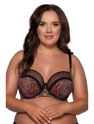 Dámska podprsenka TIGER SSS 1130/3 Terracotta s čiernou - AVA Dámska podprsenka TIGER SSS 1130/3 Terracotta s čiernou - AVA