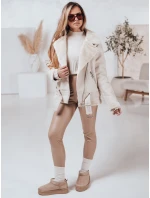 Dámska kožená bunda s ovčou kožušinou NORFDIMA biela FashionStreet TY4735