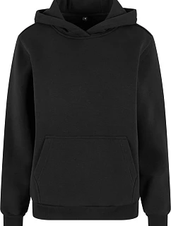 Build your Brand BY 289 Dámska mikina s kapucňou v oversize štýle „Fluffy“ 56.0289 čierna