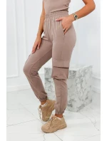 Set 3 v 1 mikina + top + nohavice tmavo béžová Set 3 v 1 mikina + top + nohavice tmavo béžová