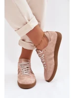 Zazoo N1068 Dámske semišové nízke tenisky Dirty Pink