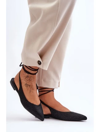 Ženy Tkanicí Baleríny Ozdobené Pytlíky Černé Jange Ženy Tkanicí Baleríny Ozdobené Pytlíky Černé Jange