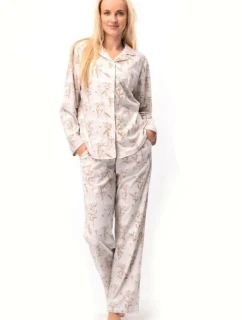 Dámske pyžamo LNS 567 B25 long/r beige - Key