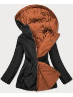 Červeno-čierna obojstranná dámska prešívaná bunda (MHM-W589)