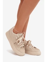 Ozdobené dámské tenisky béžové Calissea