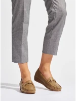 Praktické hnedé dámske mokasíny na platforme Praktické hnedé dámske mokasíny na platforme