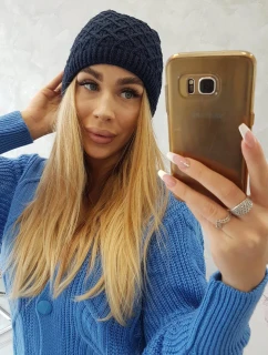 Fleecová čiapka K204 tmavo modrá