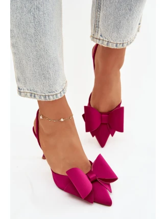 Lodičky s odkrytými patami a mašlí Fuksie Eklevia