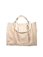 Kožená nákupná taška na zips Big Star RR574073 Beige