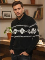 Pánsky čierny sveter FashionStreet WX2268