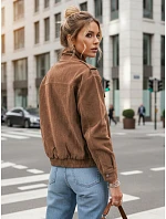 Dámska semišová bomber bunda svetlohnedá FashionStreet TY5644 Dámska semišová bomber bunda svetlohnedá FashionStreet TY5644