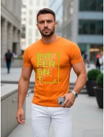 Pánske oranžové tričko s potlačou FashionStreet NX5008R