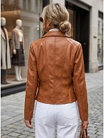 Dámska bunda v štýle Ramones z ekologickej kože, hnedá, FashionStreet TY5731 Dámska bunda v štýle Ramones z ekologickej kože, hnedá, FashionStreet TY5731