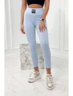 Pruhované legíny s vysokým pásom modré